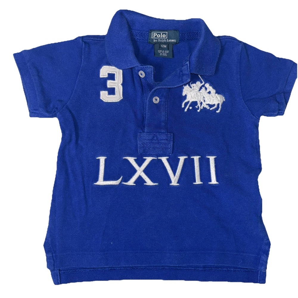 Polo by Ralph Lauren Big Pony Polo Shirt Blue LXVII baby 12M
